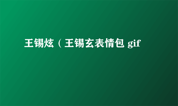 王锡炫（王锡玄表情包 gif