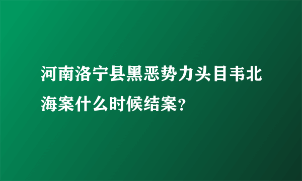 河南洛宁县黑恶势力头目韦北海案什么时候结案？