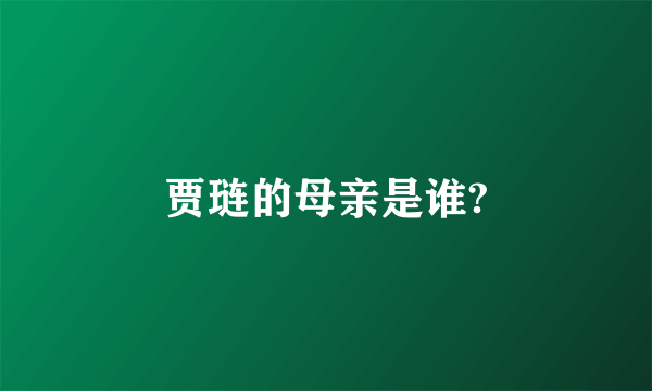 贾琏的母亲是谁?