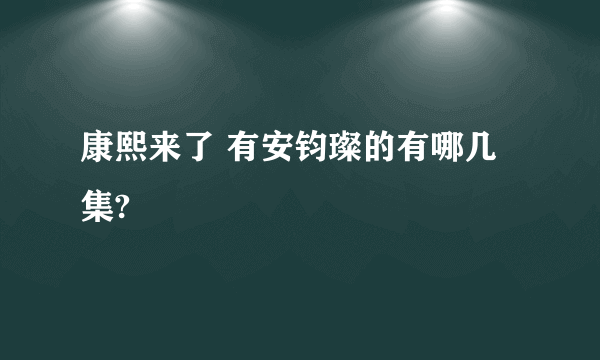 康熙来了 有安钧璨的有哪几集?