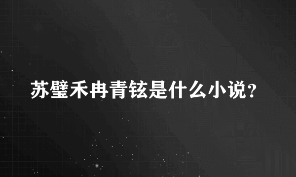 苏璧禾冉青铉是什么小说？