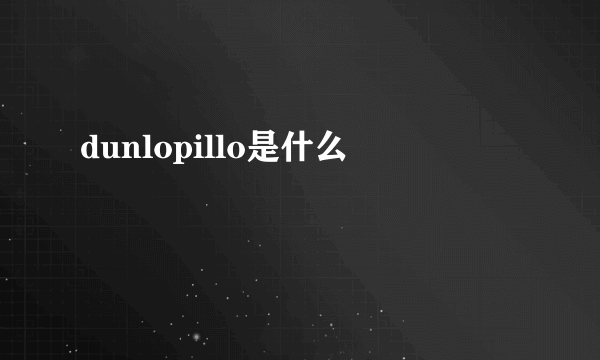 dunlopillo是什么