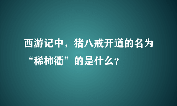 西游记中，猪八戒开道的名为“稀柿衢”的是什么？