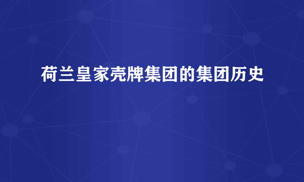 荷兰皇家壳牌集团的集团历史