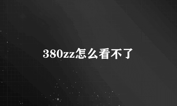 380zz怎么看不了