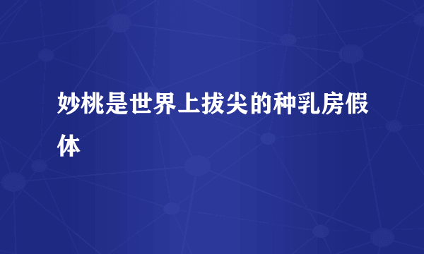 妙桃是世界上拔尖的种乳房假体