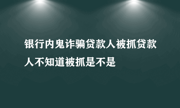 银行内鬼诈骗贷款人被抓贷款人不知道被抓是不是