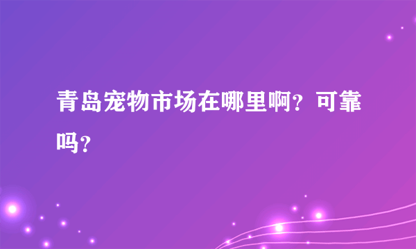 青岛宠物市场在哪里啊？可靠吗？