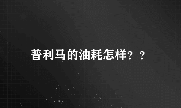 普利马的油耗怎样？？