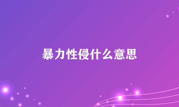 暴力性侵什么意思