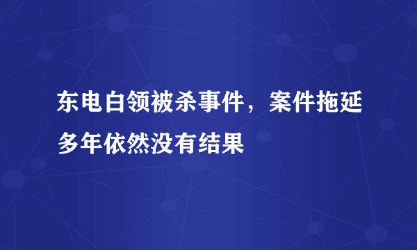 东电白领被杀事件，案件拖延多年依然没有结果 