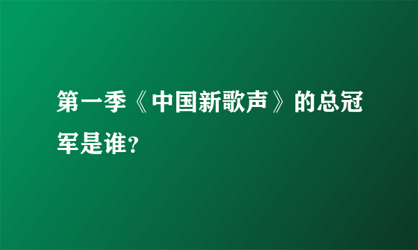 第一季《中国新歌声》的总冠军是谁？