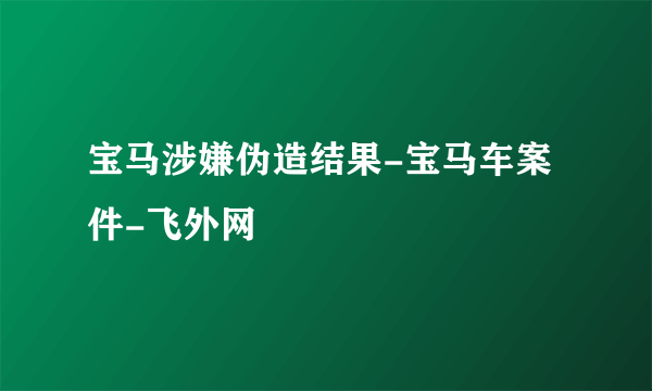 宝马涉嫌伪造结果-宝马车案件-飞外网