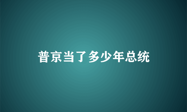 普京当了多少年总统