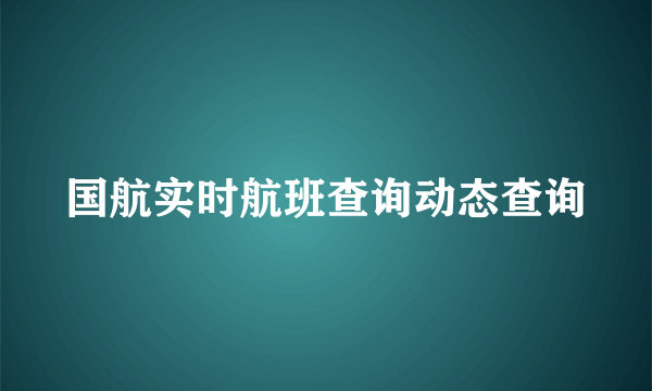 国航实时航班查询动态查询