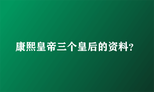 康熙皇帝三个皇后的资料？