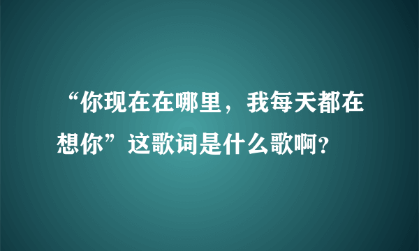 “你现在在哪里，我每天都在想你”这歌词是什么歌啊？