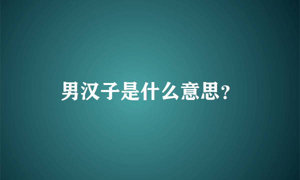 男汉子是什么意思？