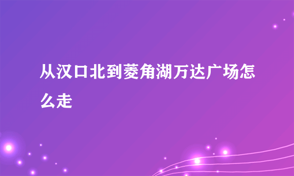 从汉口北到菱角湖万达广场怎么走