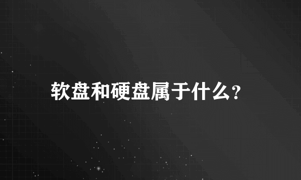 软盘和硬盘属于什么？