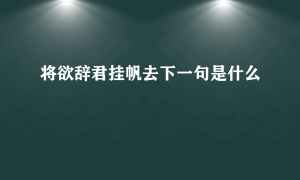 将欲辞君挂帆去下一句是什么