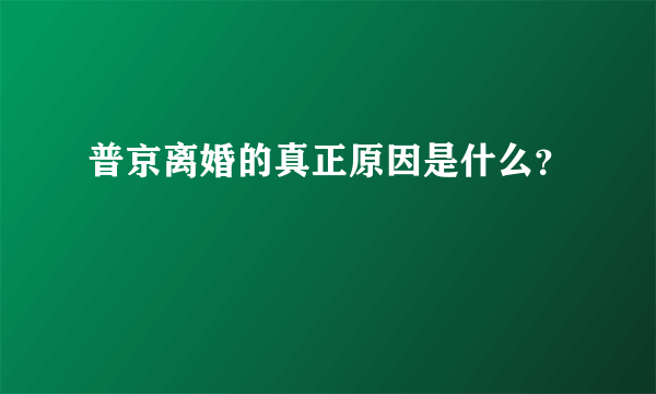 普京离婚的真正原因是什么？