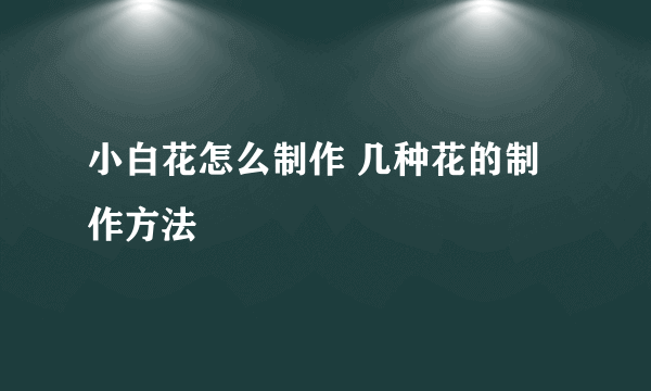 小白花怎么制作 几种花的制作方法