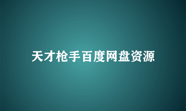 天才枪手百度网盘资源