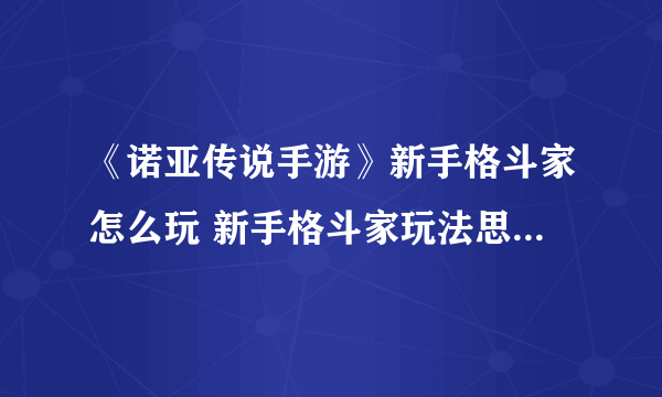 《诺亚传说手游》新手格斗家怎么玩 新手格斗家玩法思路技巧攻略