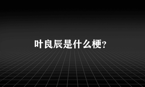 叶良辰是什么梗？