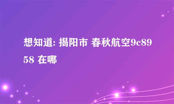 想知道: 揭阳市 春秋航空9c8958 在哪