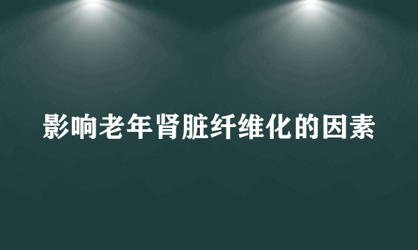 影响老年肾脏纤维化的因素