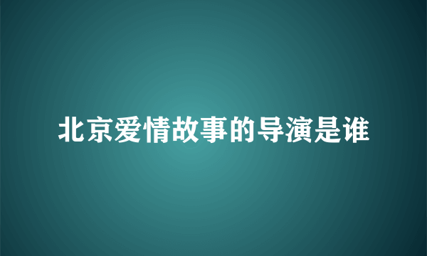 北京爱情故事的导演是谁