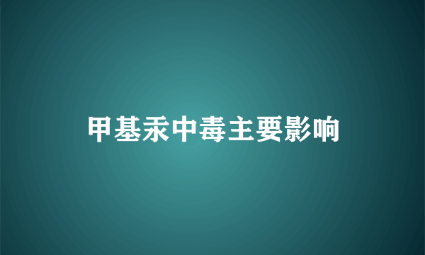 甲基汞中毒主要影响