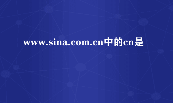 www.sina.com.cn中的cn是