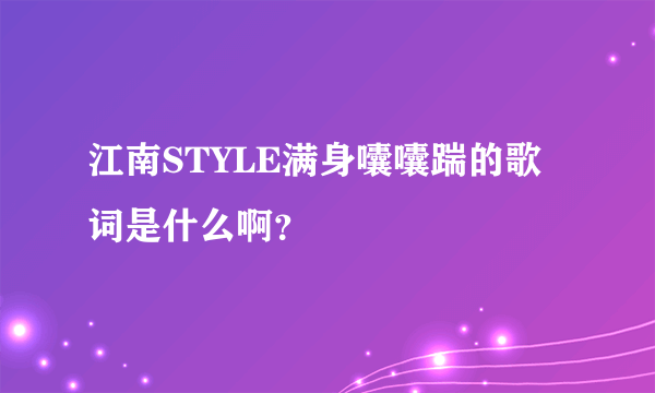 江南STYLE满身囔囔踹的歌词是什么啊？