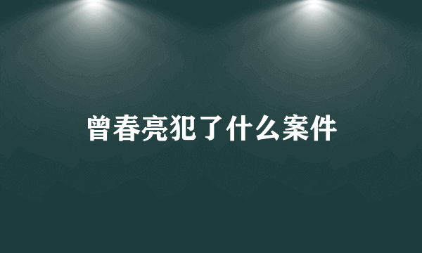 曾春亮犯了什么案件