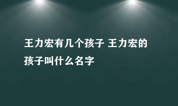 王力宏有几个孩子 王力宏的孩子叫什么名字