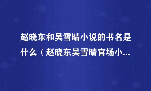 赵晓东和吴雪晴小说的书名是什么（赵晓东吴雪晴官场小说叫什么名字）