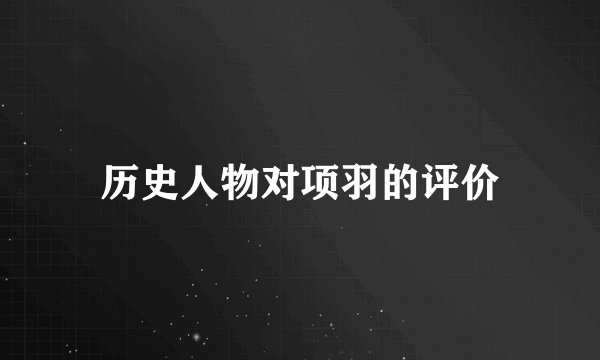 历史人物对项羽的评价