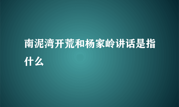 南泥湾开荒和杨家岭讲话是指什么