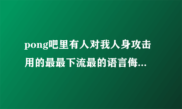 pong吧里有人对我人身攻击用的最最下流最的语言侮辱我，请求帮助。