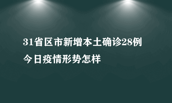 31省区市新增本土确诊28例 今日疫情形势怎样