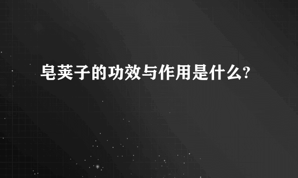 皂荚子的功效与作用是什么?