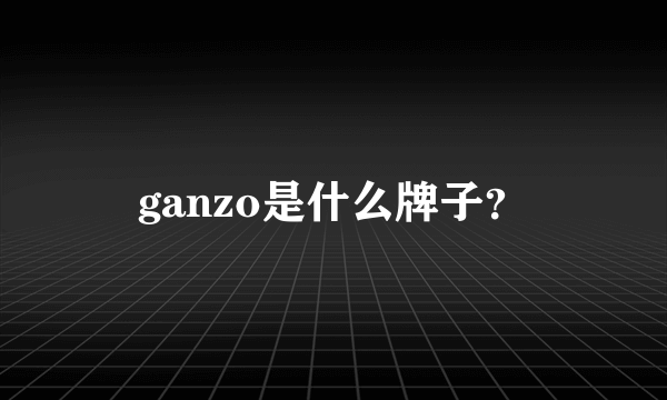 ganzo是什么牌子？