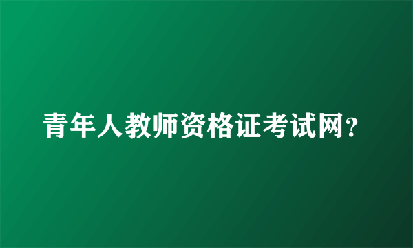 青年人教师资格证考试网？