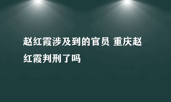 赵红霞涉及到的官员 重庆赵红霞判刑了吗