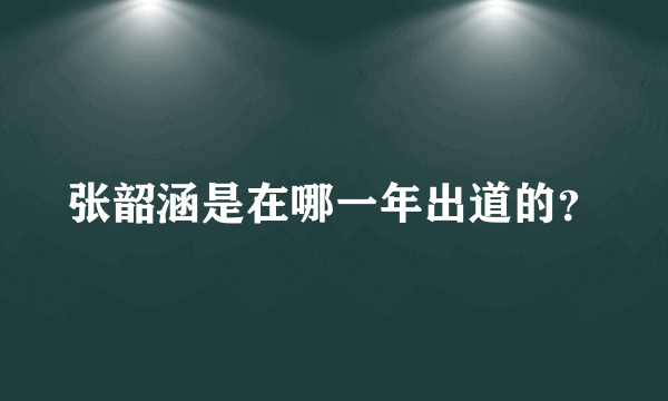 张韶涵是在哪一年出道的？