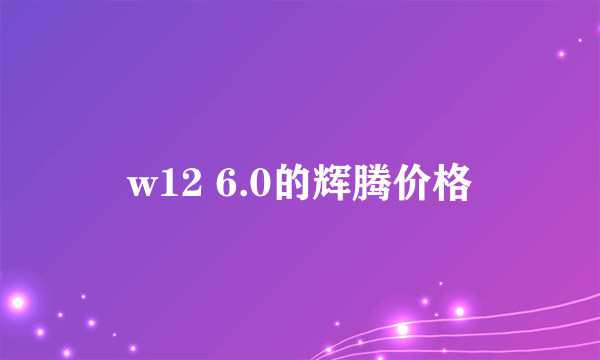 w12 6.0的辉腾价格