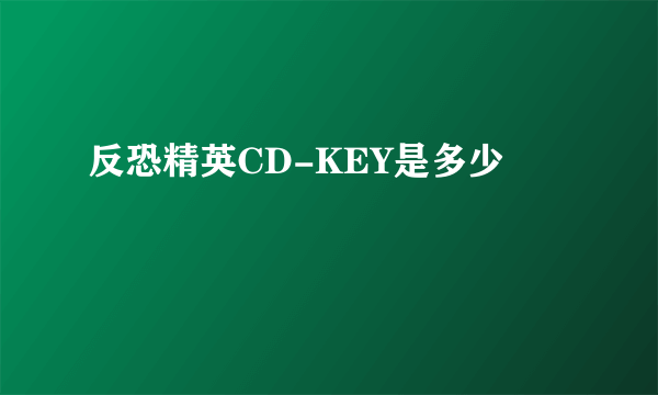 反恐精英CD-KEY是多少